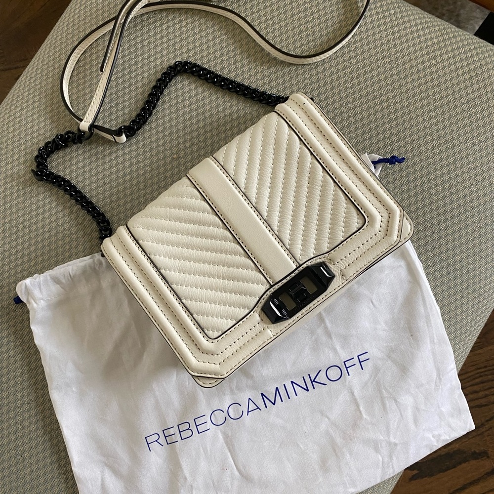 Rebecca Minkoff Chevron Quilted Small Love Leather Crossbody